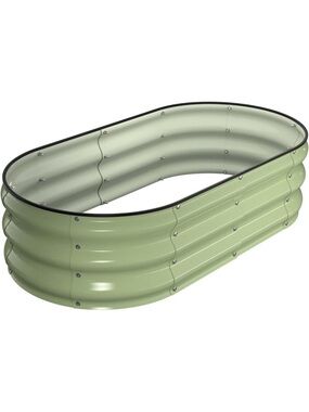 Raised Garden Bed Kit, 4x2x1 ft Galvanized Planter Box Outdoor with Safety Edgin